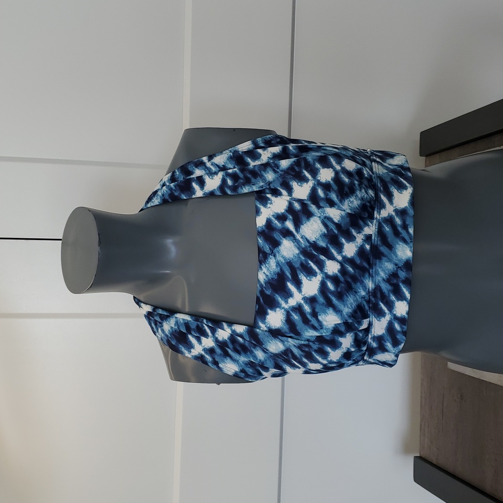 Lands' End Blue Tie-Dye Bikini Top